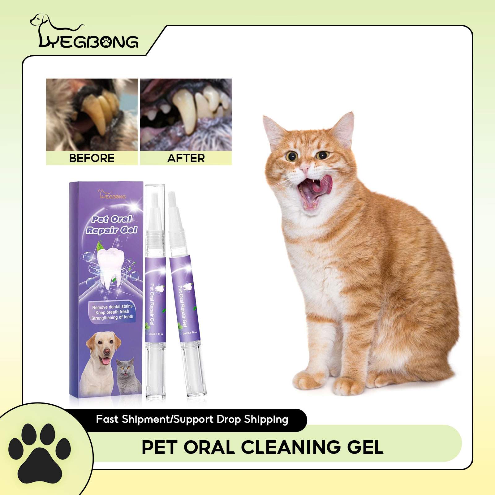 Teeth Whitening Paste - Pet Oral Repair Gel Puppy Tartar