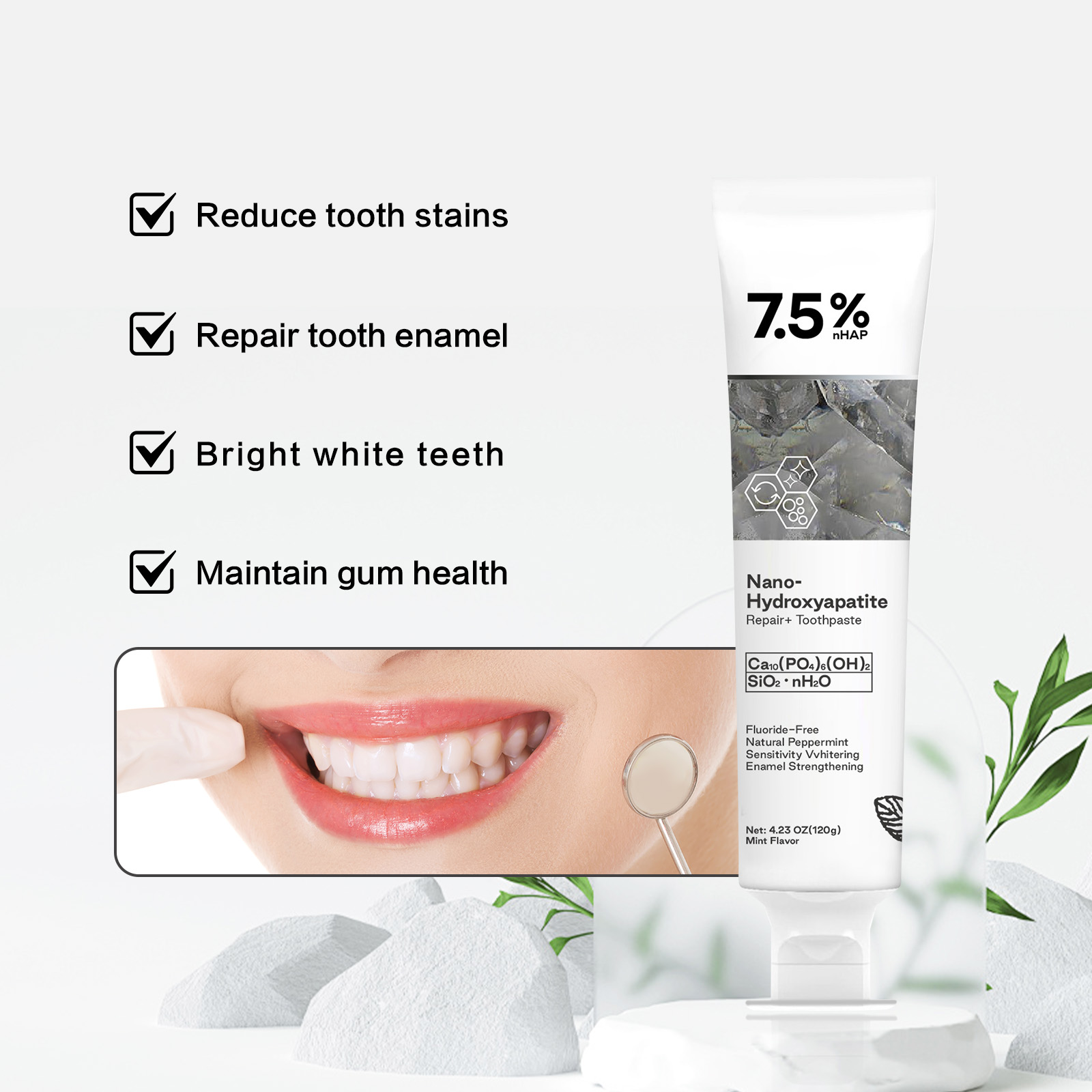 Nano Hydroxyapatite Toothpaste - Teeth Whitening With Hydrogen Peroxide ulasan dan harga