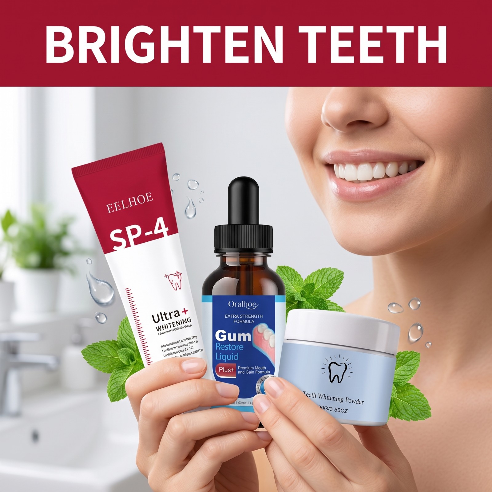 Oral Care Combo Set Whitening  - Teeth Whitening Paste ulasan dan harga