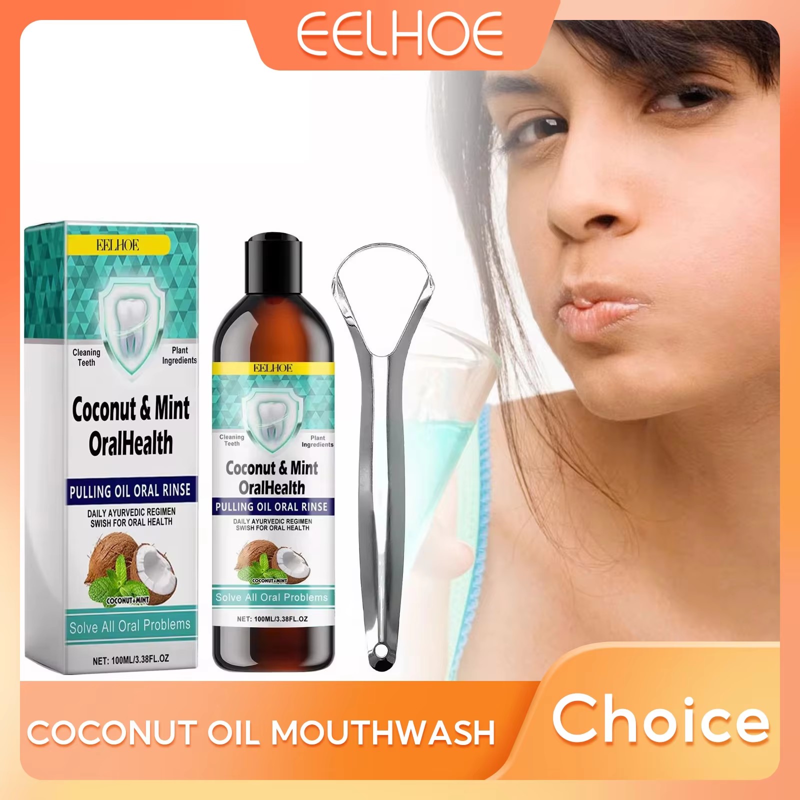 EELHOE Mint Coconut Oil Pullin - Teeth Whitening With Coconut Oil ulasan dan harga