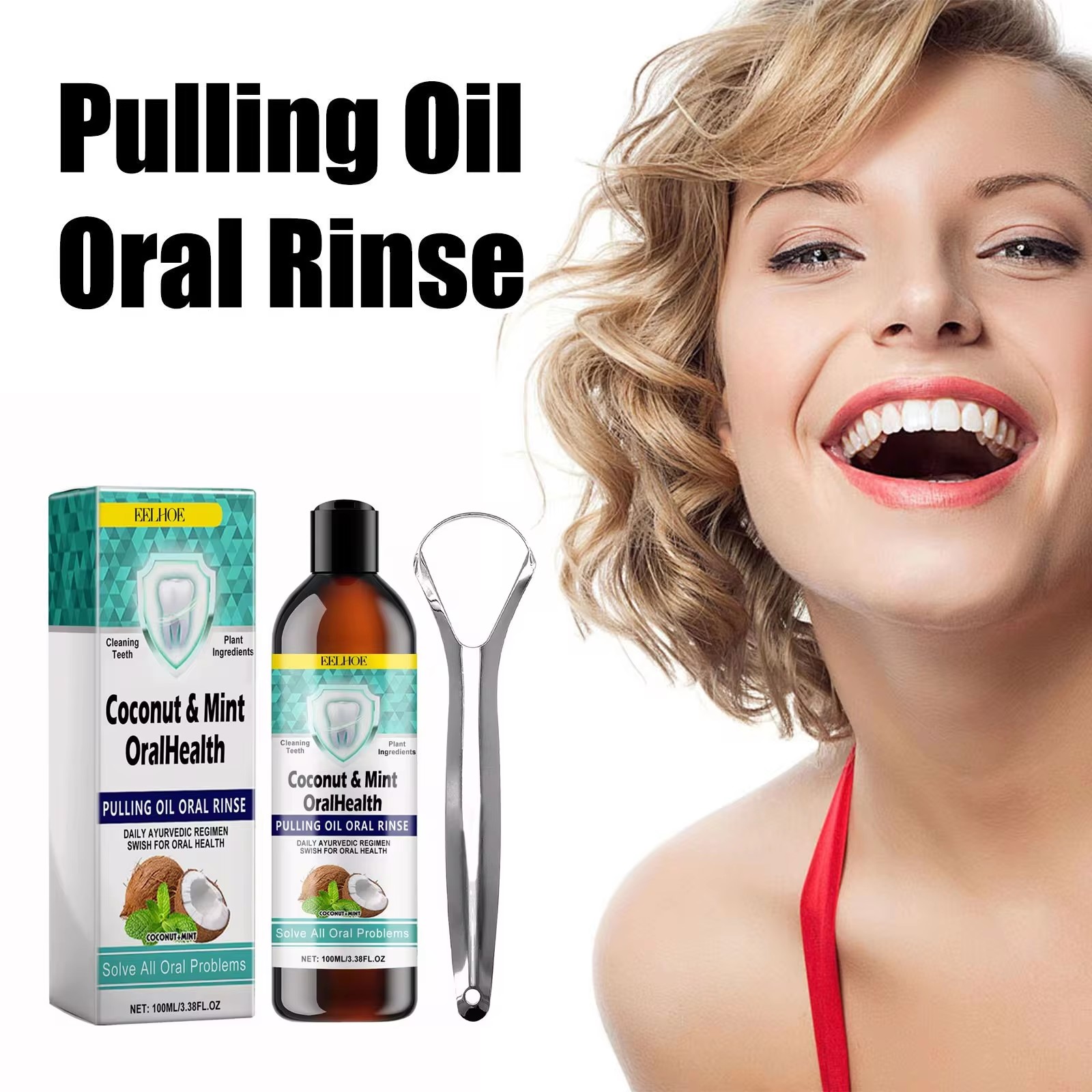 EELHOE Mint Coconut Oil Pullin - Teeth Whitening With Coconut Oil ulasan dan harga